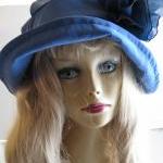 Womens Blue Suede Velvet Hat In Skyblue
