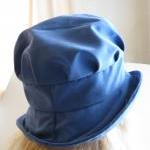 Womens Blue Suede Velvet Hat In Skyblue
